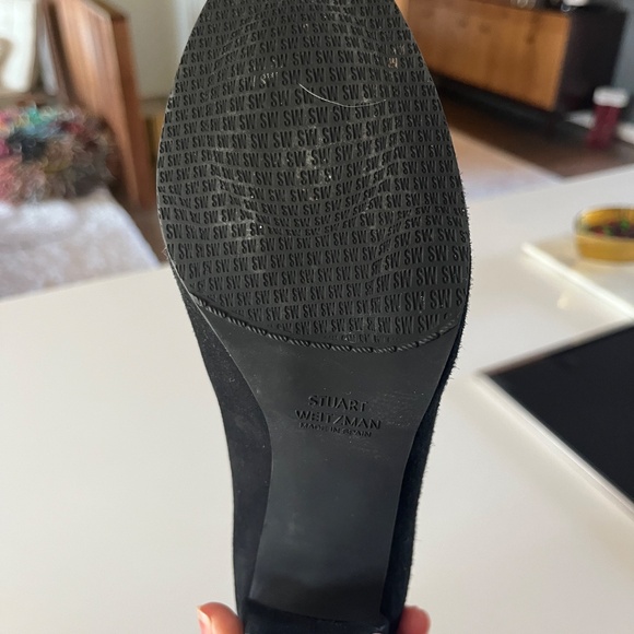 Stuart Weitzman Catch Suede Ankle Tie Boots Black - Size 8 - Picture 8 of 13